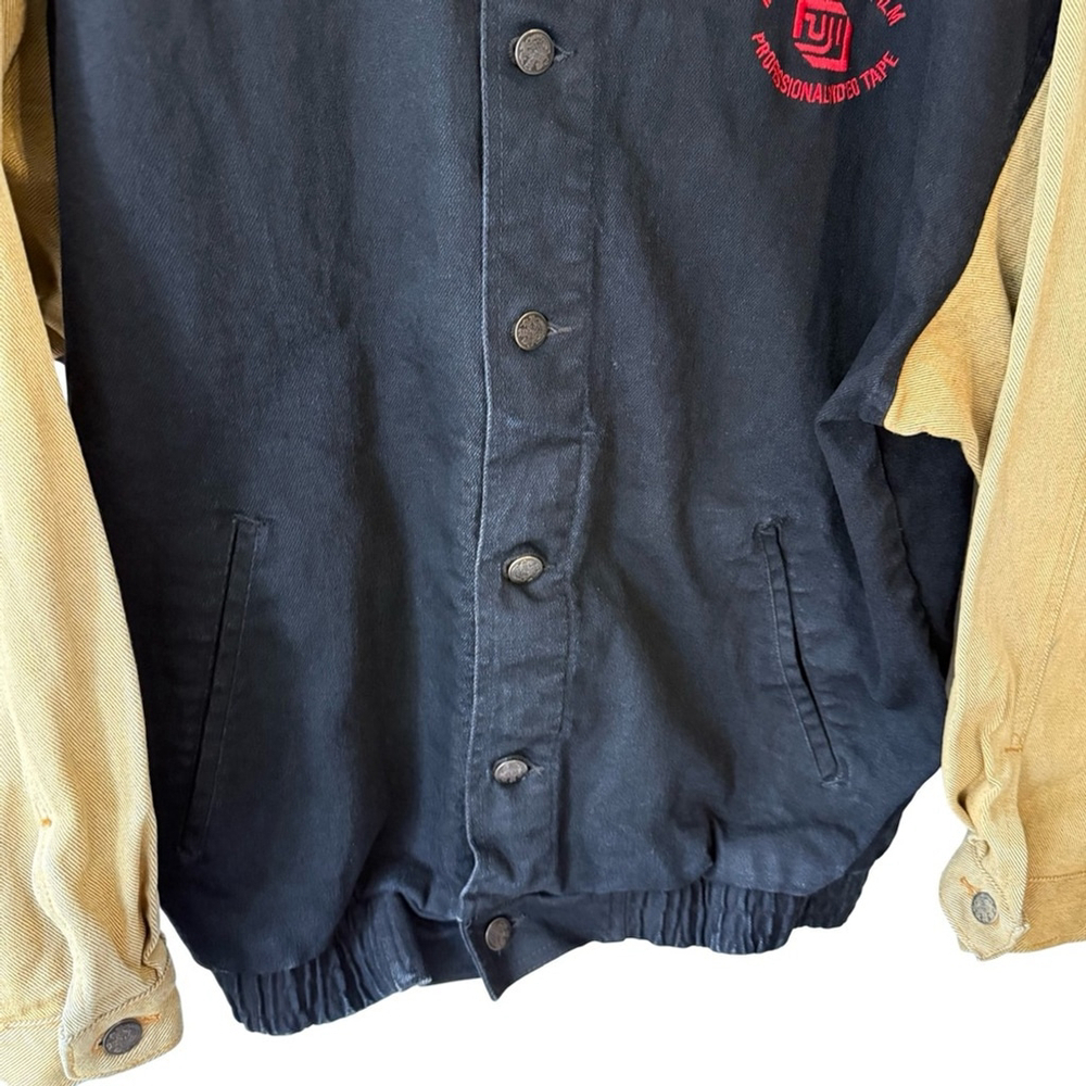 Vintage 90s Lonesome Dove The Outlaw Years Black &Tan Denim Crew Jacket Size M - Picture 14 of 16